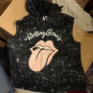 Rolling Stones Sleeveless Hoodie 🖤 Medium Band Merch